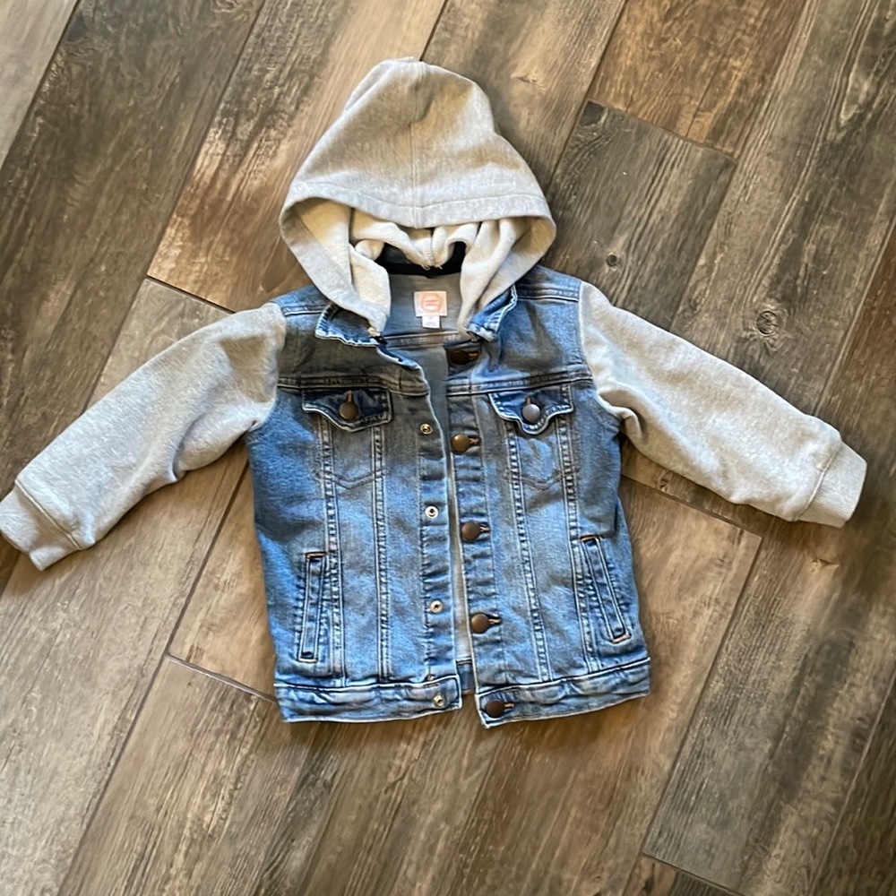 Wonder Nation Boys Jean Jacket with Removable Hood 3T
